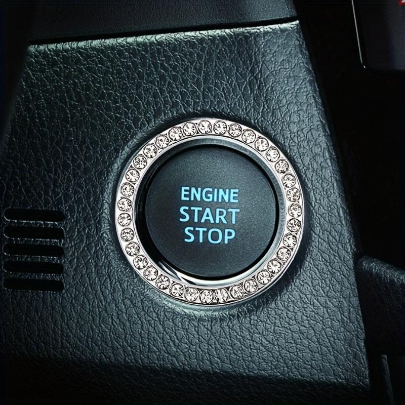 Sparkling Engine Start Stop Button Cover Bling Ignition Knob Stylish Car Interior Accessory & Shiny Gift for Automotive Enthusiasts