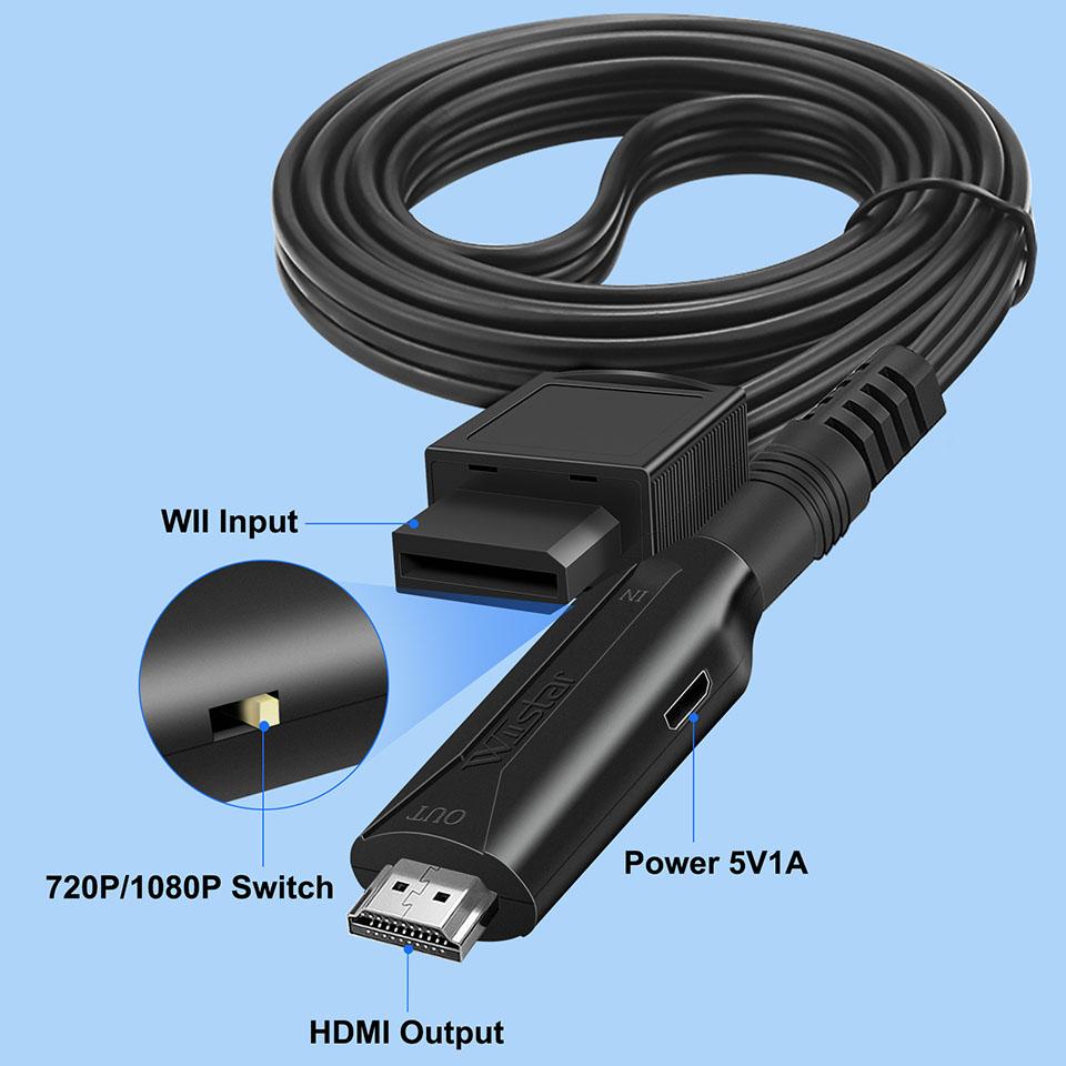 WII to HDMI Converter Adapter Full HD 1080P Wii2HDMI Video Converter Cable for PC HDTV Monitor Display Wii To HDMI Adapter