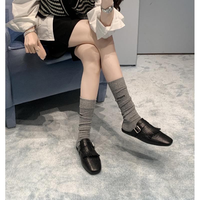 The New Style Shoes Are Versatile and Feature Retro Buckle Flat Half-slippers 35 3980₽