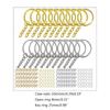 220 Pcs Resin DIY Crafts Jewelry for Key Ring with Chain Jump Rings Screw Eye Pins Golden Silver Keychain Rings Set