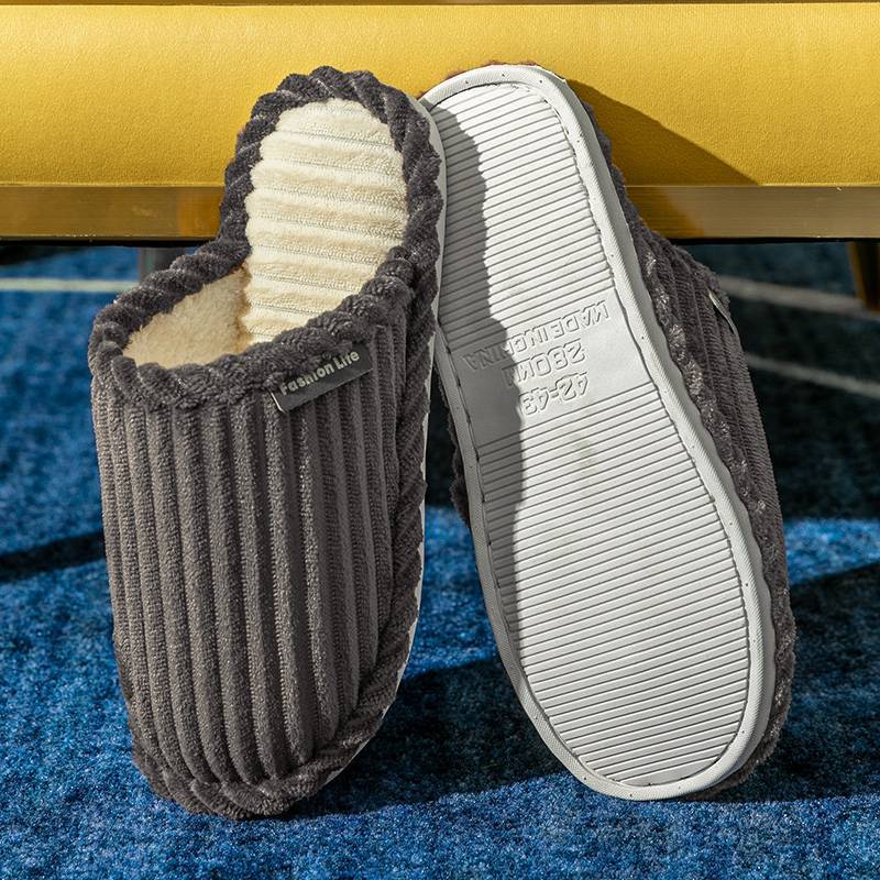 Cotton slippers autumn and winter home household indoor guests plush plush thick bottom non-slip warm couple