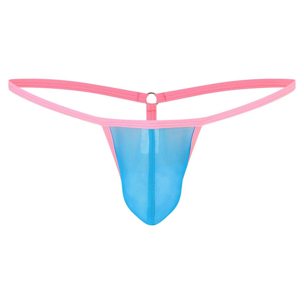 Pánské G-string Průhledné Mesh Bulge Pouch T-back Low Rise Tanga Sissy Spodní prádlo