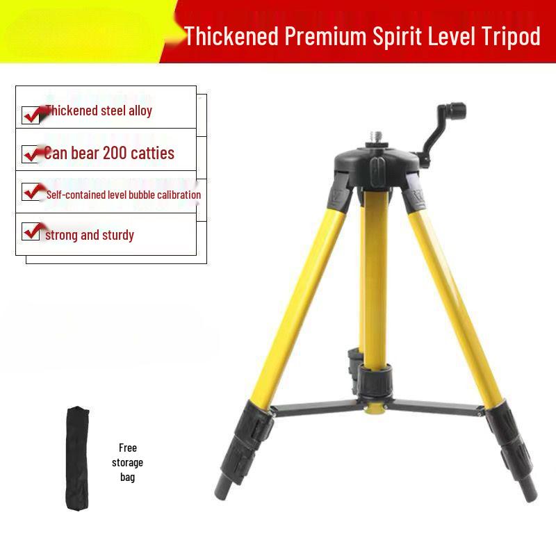 Universal Telescopic Tripod Stand for Infrared Laser Level with Spirit Level Bracket Universal Level - Thickened 1m Black Yellow Stand