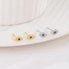 925 Silver Zircon Blue Evil Eye Stud Earrings Women Classic Temperament Wedding Jewelry Accessories