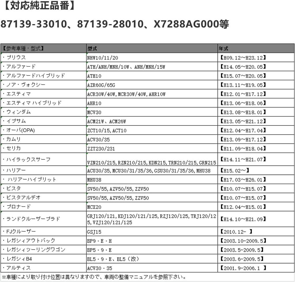 Toyota Car Air Conditioner Filter Prius 20 Harrier 30 Series Voxy 60 Alphard 10
