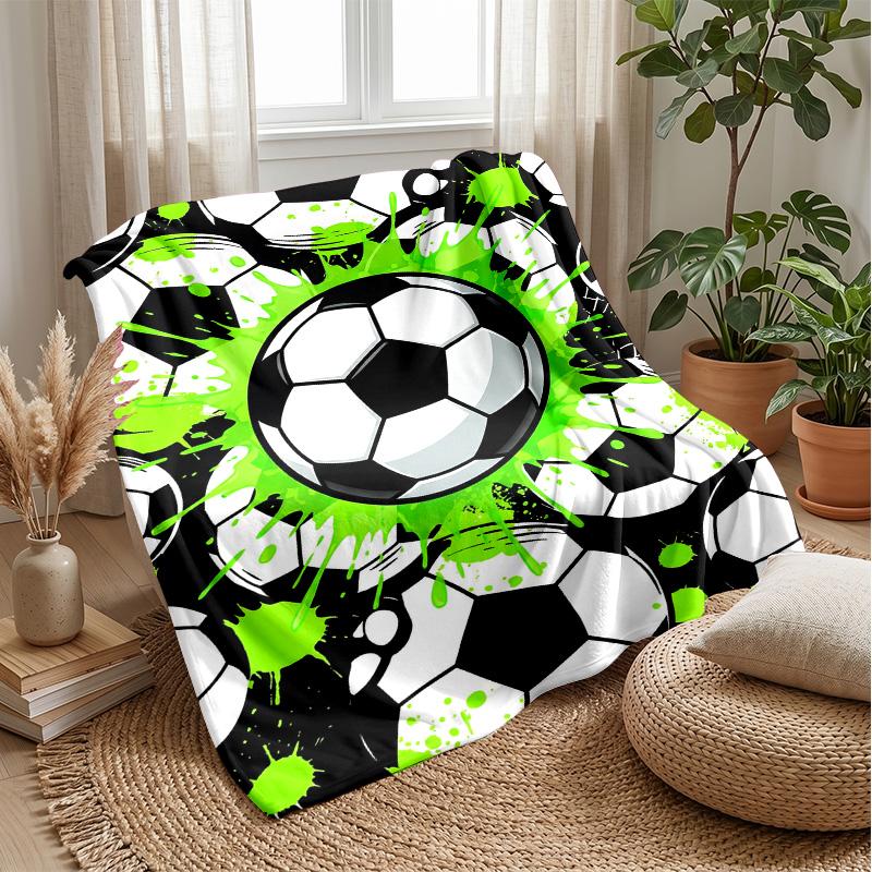 Soccer Ball Splash Art 2 Theme blanket Lightweight Warm Flannel Blanket Decorative Throw Blanket for Home Decoration