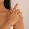 Creative Butterfly Link Chain Bracelet Connected Finger Ring Bangle Bracelets for Women Linked Hand Harness Couple Jewelry Gifts