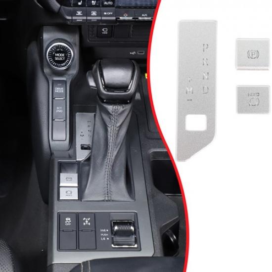 Silver Steel Gear Gear Display Button Trim Sticker For Toyota LC250 Prado 2024+