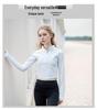 Women's Slim Fit Stand Collar Yoga Wear Long Sleeve T-Shirt - Stylish & Elastic for Autumn