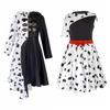 Bezauberndes Kinder Cruella De Vil Gepunktetes Cosplay Kostüm Kleid Für Theatralische Aufführung