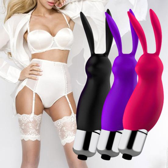 Mini Bunny Silicone Vibrator Dual Stimulation Clitoral Massager with Whisper-Quiet Motor Waterproof Body-Safe Easy-Clean Discreet Adult Toy for Women