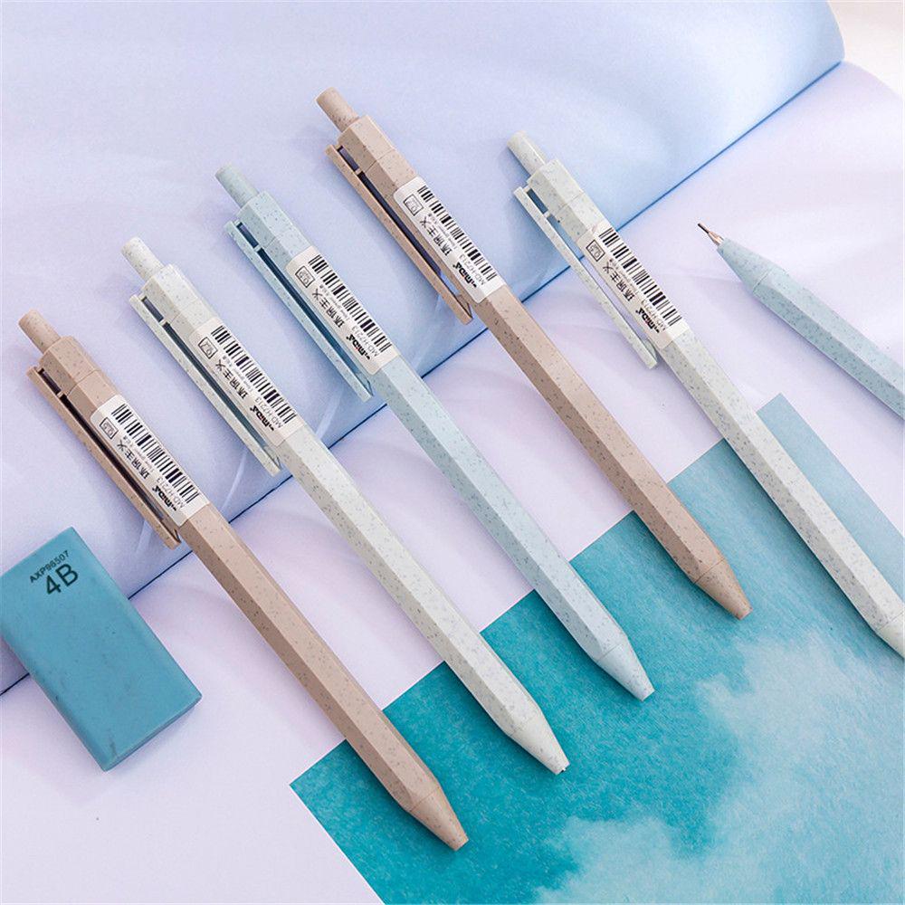 2pcs Pen Students Stationery Press Pen Mechanical Pencil Automatic Pen