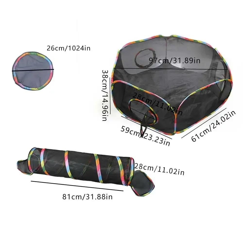 Multi-Shape Cat Tunnels Tents Cubes with Play Ball Collapsible Outside Playpen Tunnel for Kitty Dog Outdoor Indoor Play House