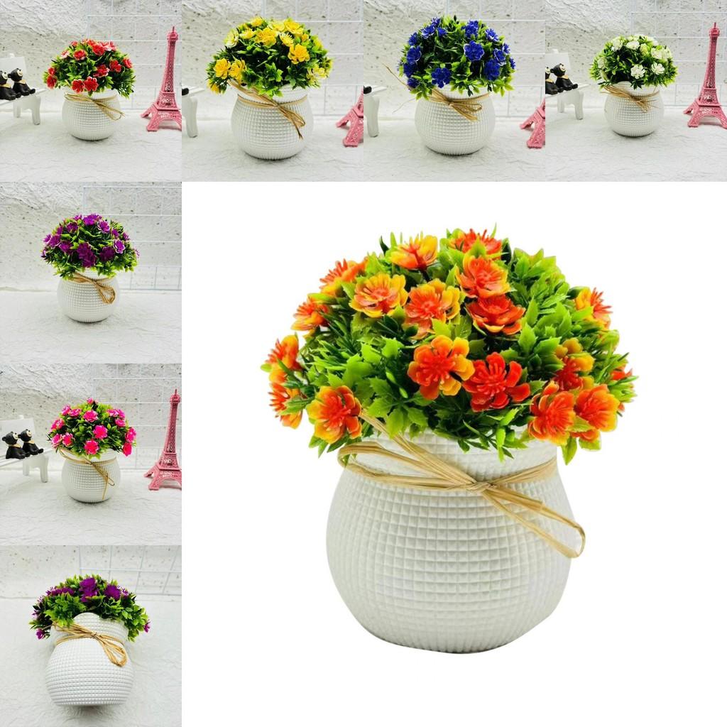Artificial Chrysanthemum Indicum Hemisphere Potted Plant With Plastic Material For Home Decor