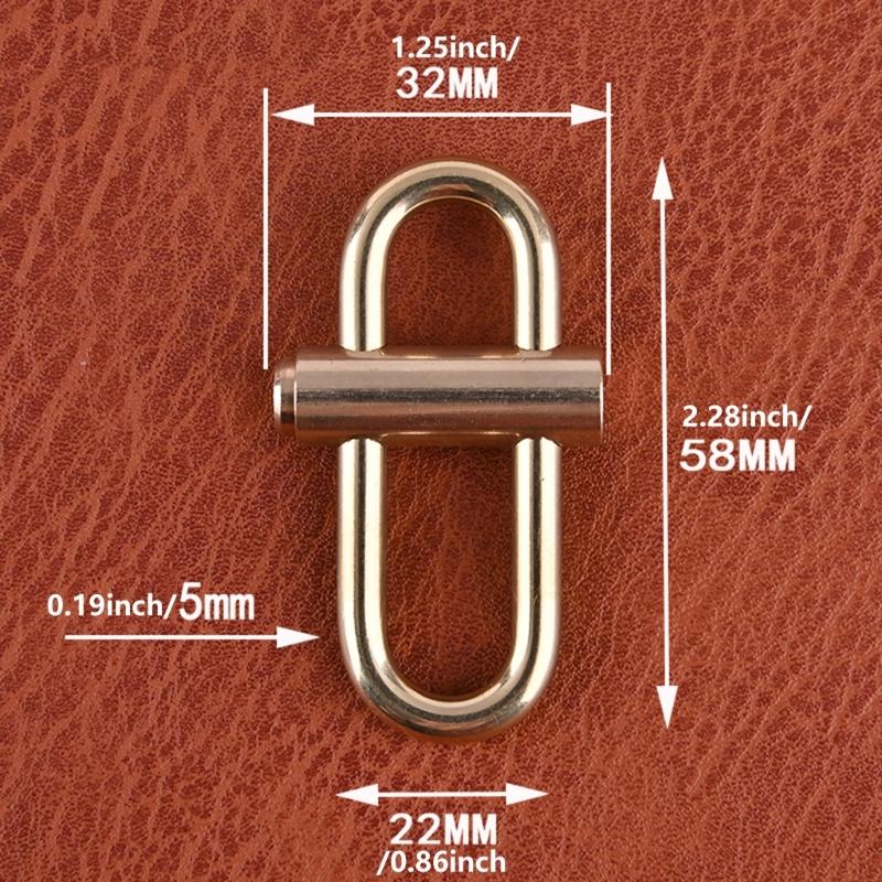 Brass Lock Keychain Quick Opening Metal Chain Buckle Length Shorten Clip Small Ovals Slide Locking Snap Lock Clip Buckle
