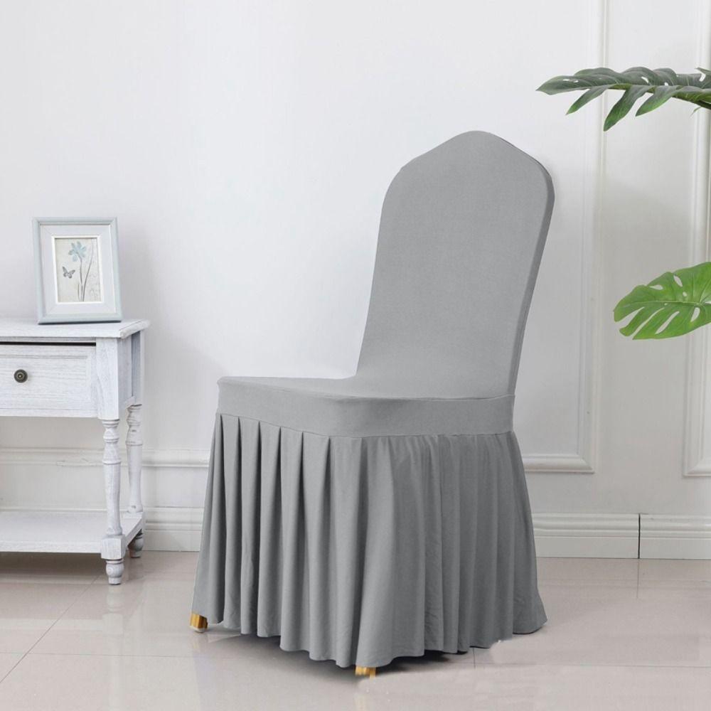 Solid Color Seat Cover Stretchy Chair Cushion Removable Chair Protective Case  Hotel