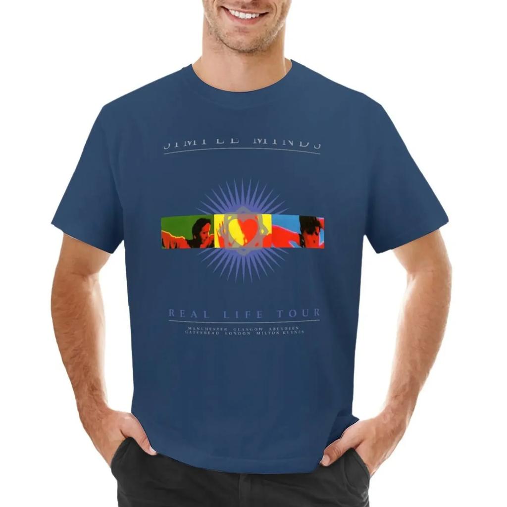 Simple Minds - Real Life Live UK T-shirt summer clothes hippie clothes heavy weight t shirts for