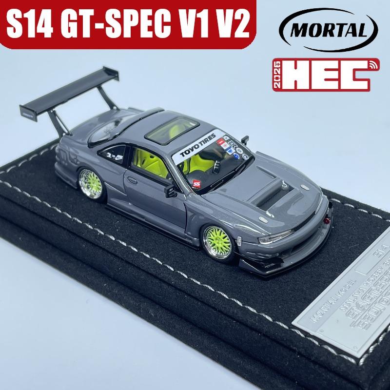 AAYO1 Mortal 1/64 S14 GT-SPEC V1 V2 GTR ER34 URAS 2026 HEC Alloy Car Static Diecast Vehicles Collection Model Car Toy