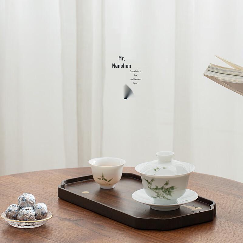 Nanshan Xiansheng Hand-painted Ceramic Sancai Gaiwan