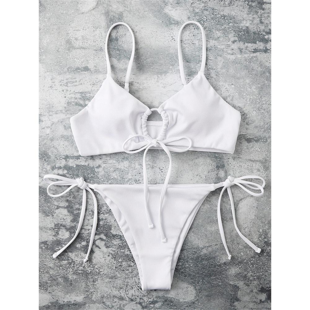 European and American Split Multi-color Sexy Women's Bikini Ice Silk Swimwear Fashion Swimsuit