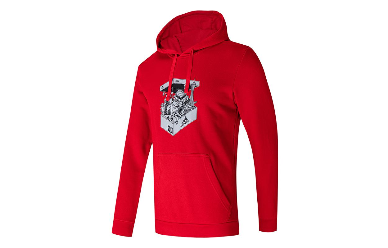 Толстовки Adidas Мужские Красные С капюшоном Средняя Обычная GS7693 M