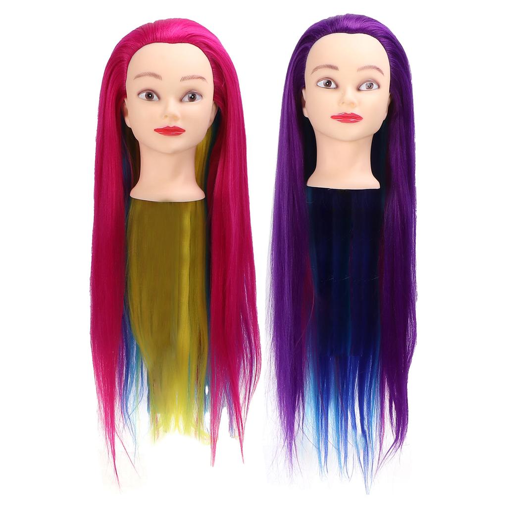 Buy Professional Colorful Wig Hairdressing Mannequin Head Hair Styling Practice Training Head at