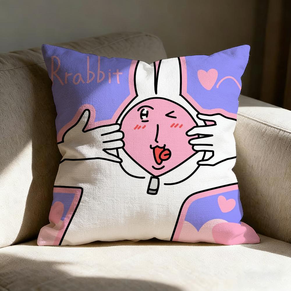 My Friend Rrabbit Cute Pillow Case Pillowcase Doublesided Printed Sofa Cushion Bedroom Headboard Pillow