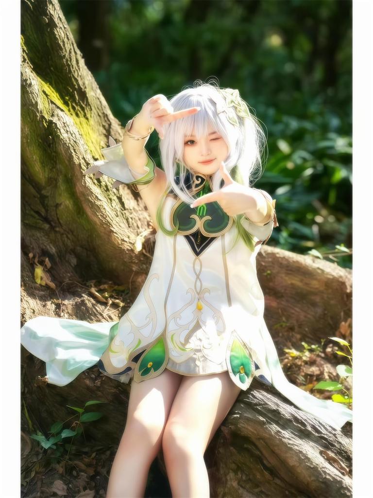 Genshin Impact Cosplay Naheeda Cosplay Costume Grass God Genshin Impact Adult Child Kids Size 130 140 White Grass Joka [NOKIJP] (Naheda, 140)