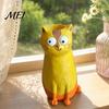 Quirky Cat Vase for Flowers, Flower Desk Decoration and Bookshelf Display, 3D Decorative Small Vases Home Office Styling Gift Giving, Resin