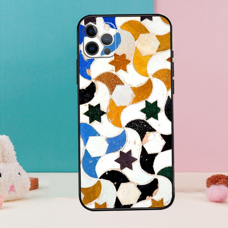 Moroccan Tile Phone Case For iPhone 16 14 13 12 11 15 Pro Max 12 13 mini XR 15 16 Plus 16e Cover Coque