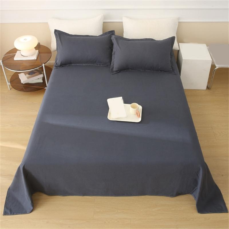 Single Complete Sheet Soft and Breathable Various Size Bedspread for Bedrooms Guest Room Students Dorm Bedding Sheets