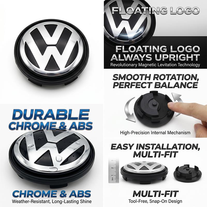 Car Hub Caps 4pcs 56MM 65MM Floating Center Wheel Covers For VW GTI Polo Golf 4 5 6 7 8 Touran CC Passat B5 B6 B7 Quality Kit EC1