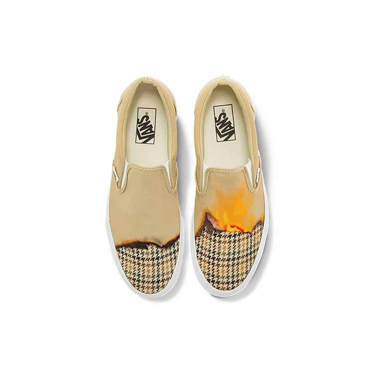 Vans Slip-On Series Casual Low-Top Skate Shoes Unisex Sneaker Brown Yellow VN000XG8AZP