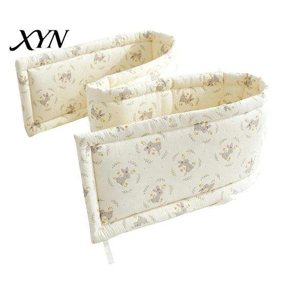 Breathable Cotton Crib Liner Bumper Pad for Newborns, Anti-collision Fixed Quilting Durable Bed Surround Liner, Easy Install Soft Protective