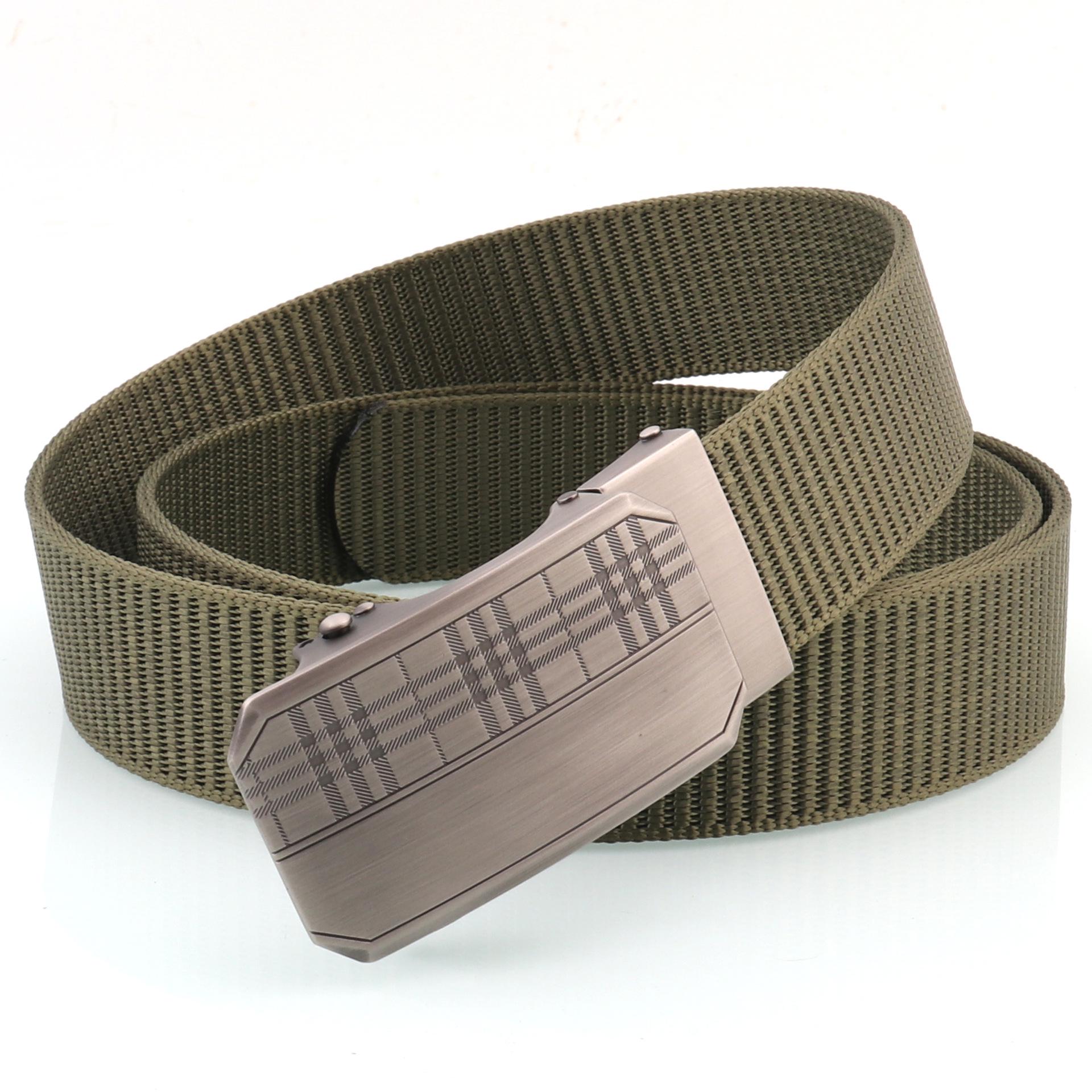 

Hong Sheng Men s Nylon Brushed Alloy Belt for Outdoor and Casual Wear