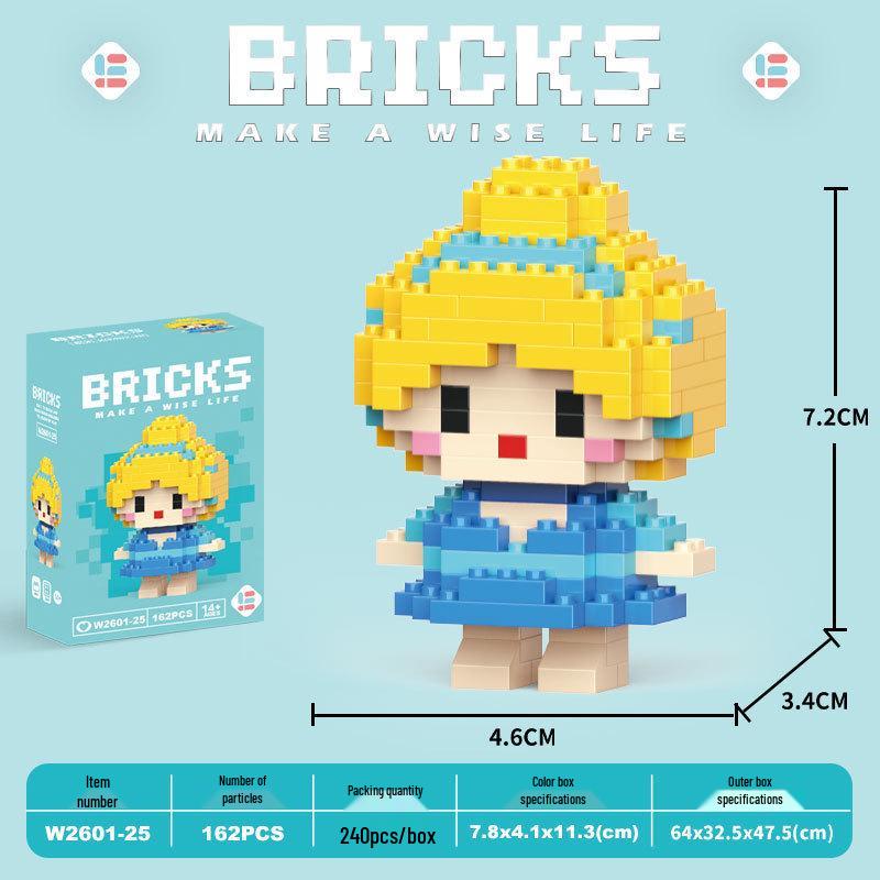 Children's Cartoon Building Blocks Set - Micro-Particle Assembly Girl Toy Gift
