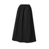 Explorer Fashion Minimalist Elegant Classic Comfortable Loose Casual Outdoor Versatile Knitted Long Skirt Women Skirts Deep-Black A11W547301FBK