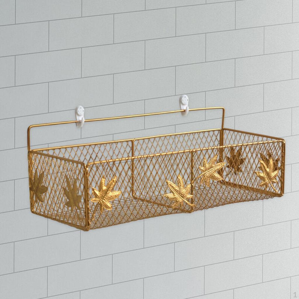 Hanging Wall Basket Shower Caddy Bathroom Light Luxury Mesh Decor Shelf Mounted for Restaurant
