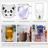Festive Heat-Resistant Double-Layer Glass Cup - Perfect for Milk or Coffee