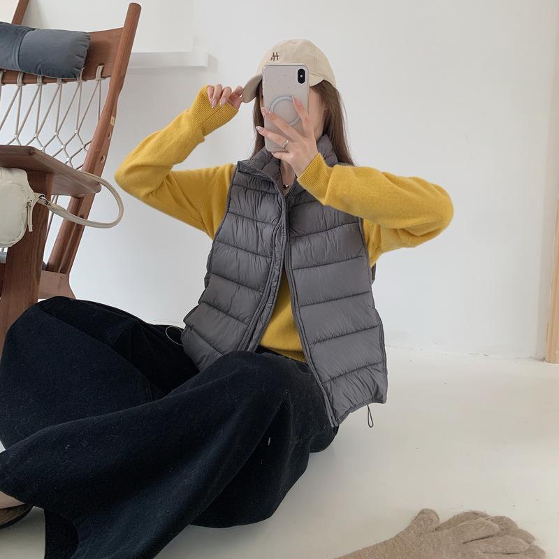 Autumn and winter new women's high-end gray down cotton vest vest sleeveless thickened bread jacket