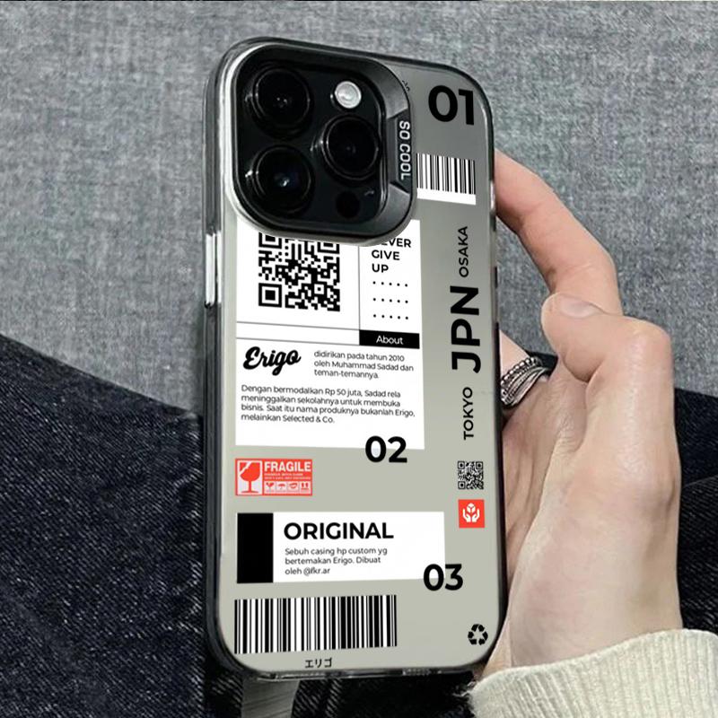 

Sticker Label Element Pattern Phone Case For iPhone 17 16 15 14 Plus 11 12 13 Pro Max X XR XS 17 Air 16E Matte Bumper Hard Cover iPhone 15