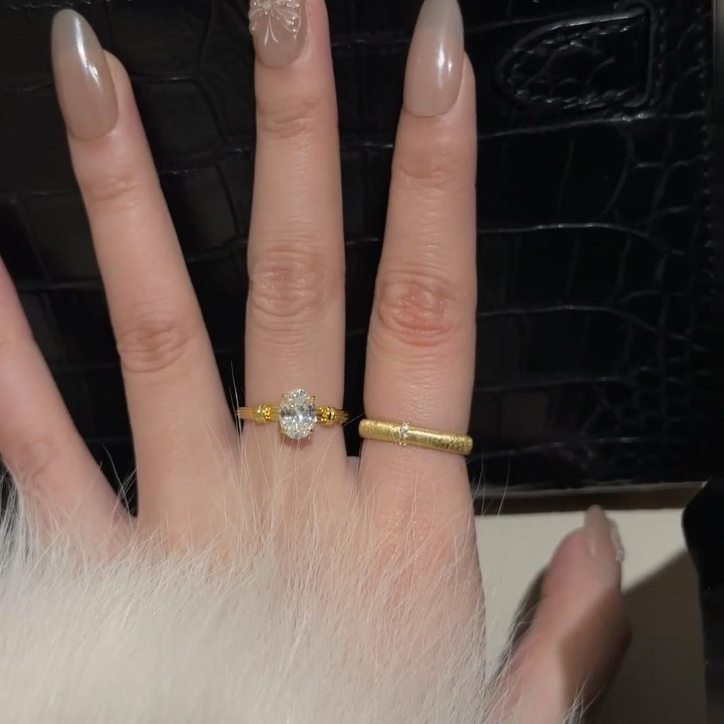 Premium Super Flash Pigeon Egg Line Knot Ring, Unique Niche Design, Index Finger Ring, Light Luxury And Exquisite Female Ring