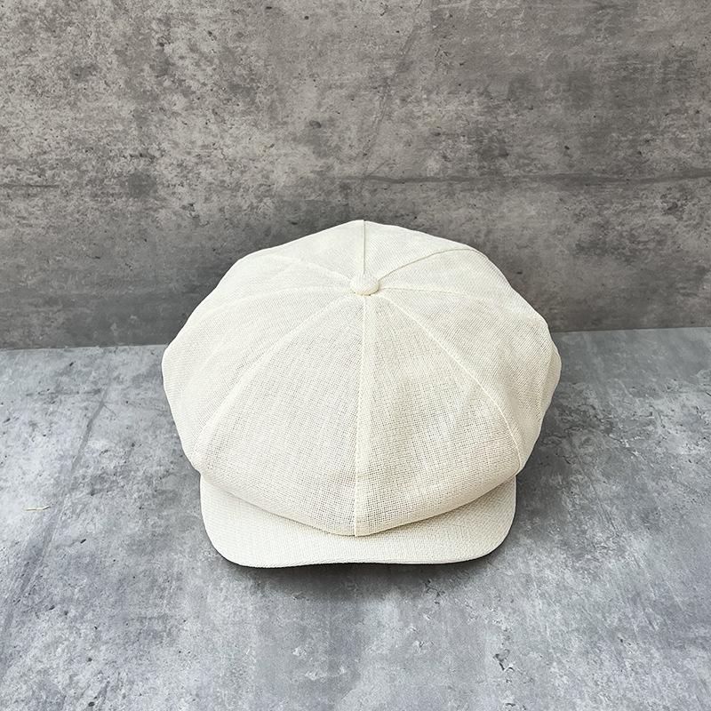 Minimalist, Fashionable, Breathable And Not Stuffy, Ultra-Light Washi Paper Octagonal Hat Women'S Summer Retro Forward Bere Newsboy Hat