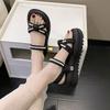 Fashion Beach Platform Pearl Outdoor Sandals for Women Roman Style Daily Wholesale Low Price Summer 2025 Comfortable Luxury Woman Shoes