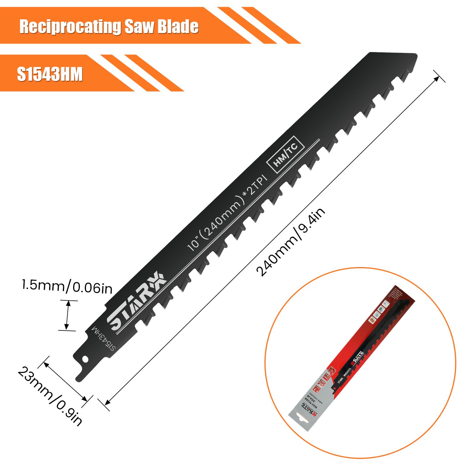 

Полотно для сабельной пилы 9.45/12 дюймов, пильное полотно из карбидной стали, острое полотно для кладки, сабельное полотно с карбидными напайками S1243HM/S1543HM 2025
