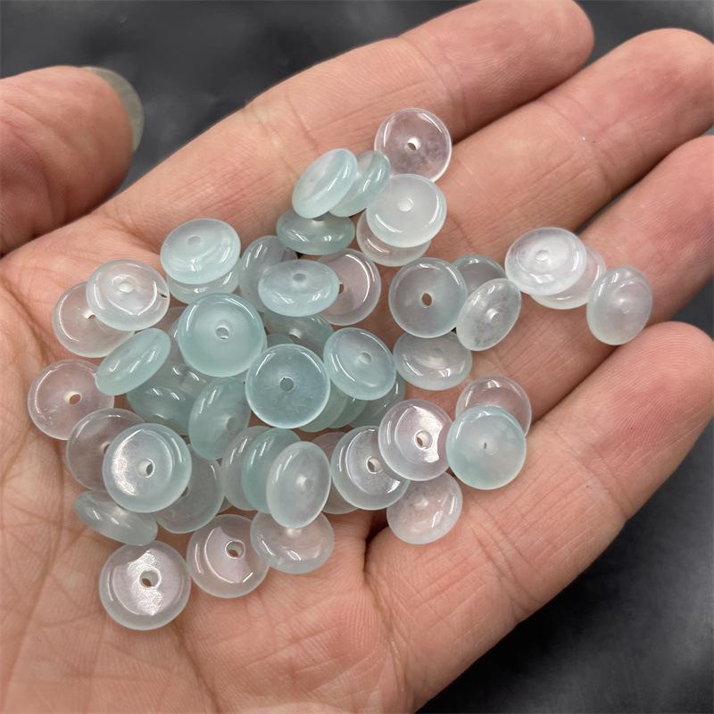 10mm Bashan Green Jade Spacer Beads - DIY Jewelry Accessories, Safety Buckle Loose Beads