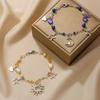 Punk Bracelet Hollow Out Star Moon Charm Bracelet Beaded Bracelet Adjustable Chain Bracelet Alloy Texture for Daily