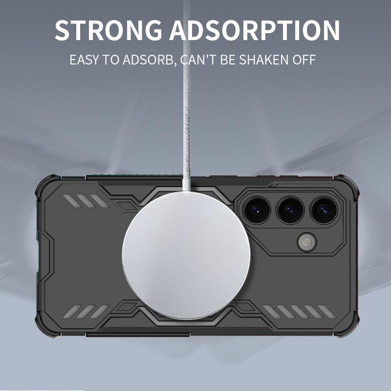 Magnetic Armor Case For Samsung Galaxy S26 Ultra S25 Edge Plus S24 FE S23 S22 A15 A35 A55 A16 A36 A56 A17 A37 A57 5G Hybrid Shockproof Bumper Cover