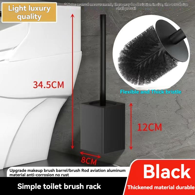 Toilet Brush Wall-mounted Required Bathroom Accessories Aluminum Alloy Household Bathroom Cleaning Tools Bathroom Cleaning Brush чёрный