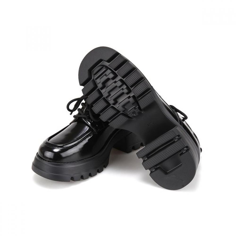 BARBARA Cowhide Enamel Shoelace Derby Loafer 6cm Bbi144bk